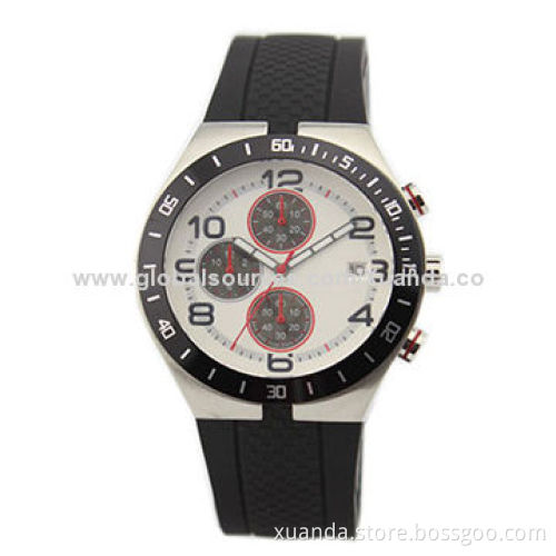 Rubber Strap Sports Watches, 5ATM Water-resistant, Customized Designs are Accepted